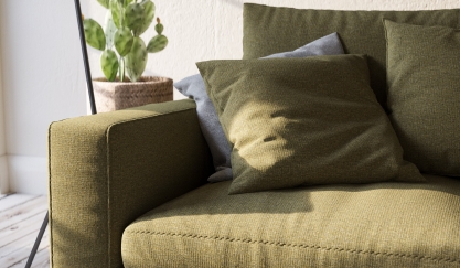 EDINBURGH SOFA - MONTEREY PLAID Green Woven Fabric